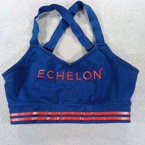 Echelon Womens Sports Bra Blue Orange Medium Racerback Perforated Activewear‎